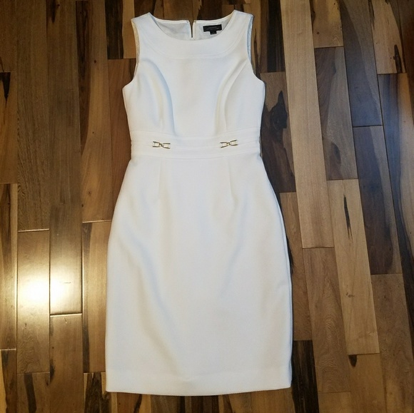 tahari white dress